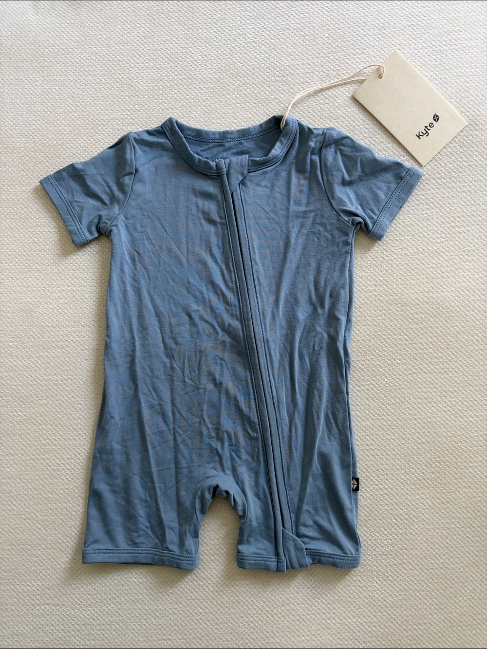 Kyte BABY Zippered Shortall Romper in Slate